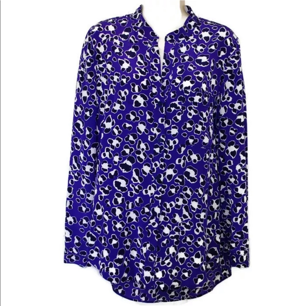 Diane Von Furstenberg Purple Animal Print Gilmore